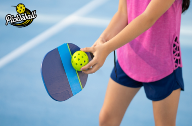 Girl playing pickleball