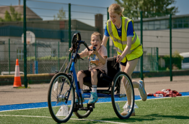 girl on bike at sports ability day