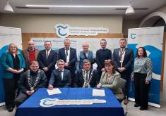 Councillors, Council executive & Contractors sign contract in Council offices